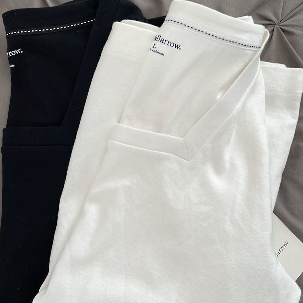 NWT bundle 2 square neck T-shirts black and white women’s large